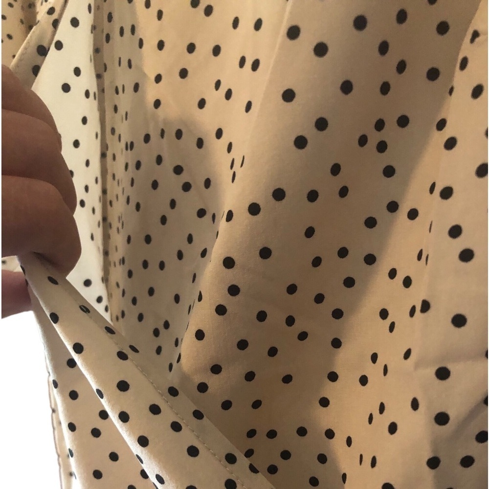 Polka Dot Print Ruffle MiniWrap Dress with Belt, Size XL - Picture 7 of 7